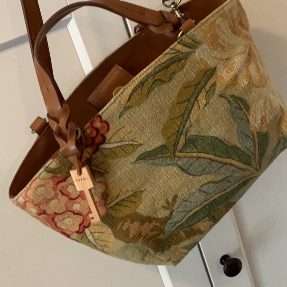 Fossil Tan and Green Shoulder Bag - Picture 4 of 5